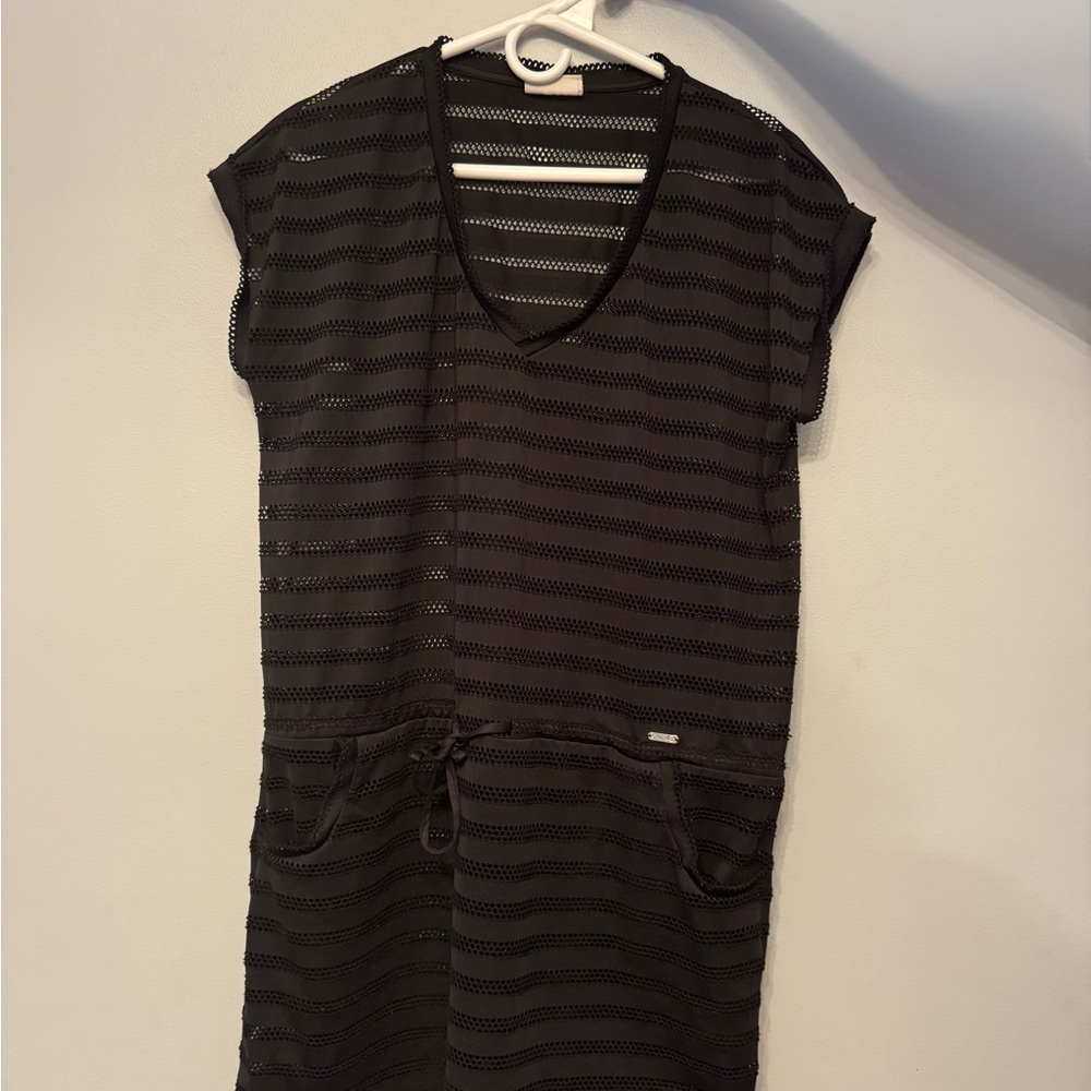 Calvin Klein Black Mesh Swimsuit Cover Up